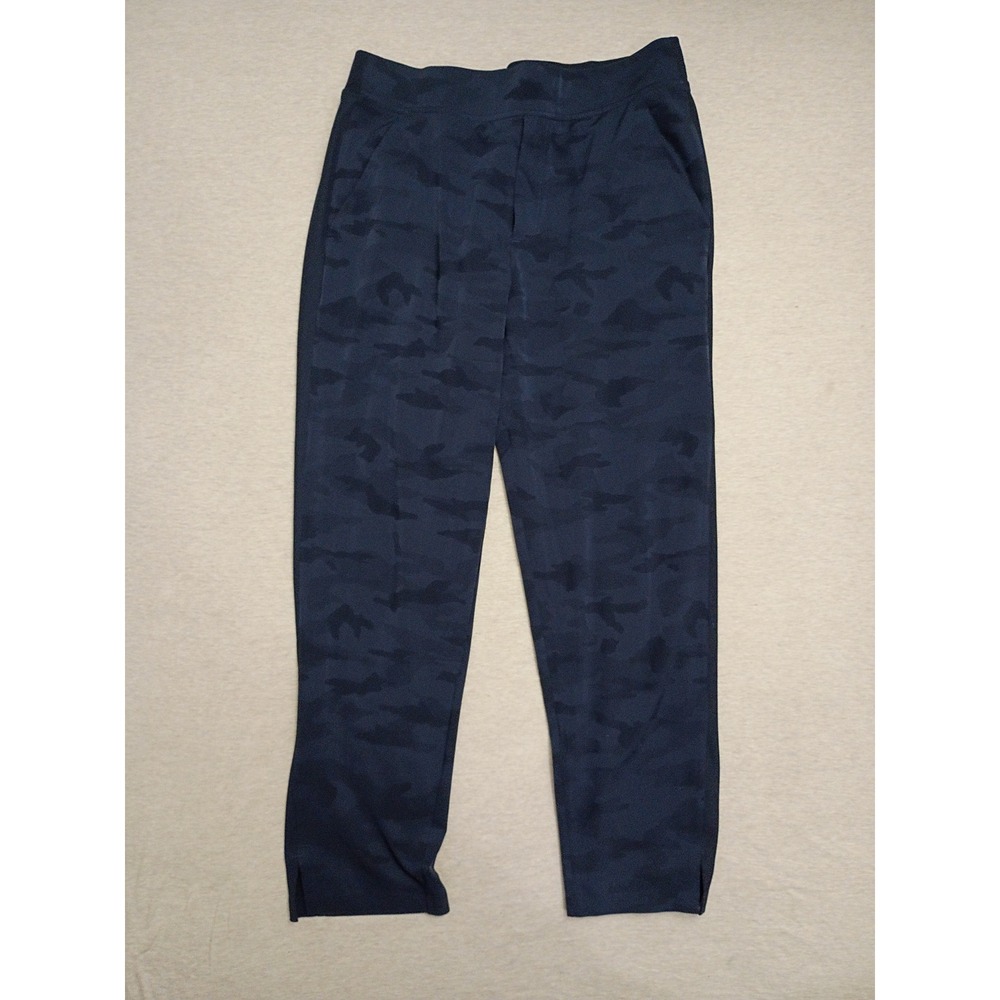 Athleta Brooklyn Ankle Camo Pant Navy Blue Jacquard Size 12